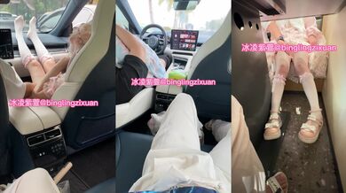 【嫩妹萝莉控必备】，天生娃娃体，推特媚黑COS美少女【冰凌紫萱】12G完整版视图①，露出3P乱交骑乘内射 (16)